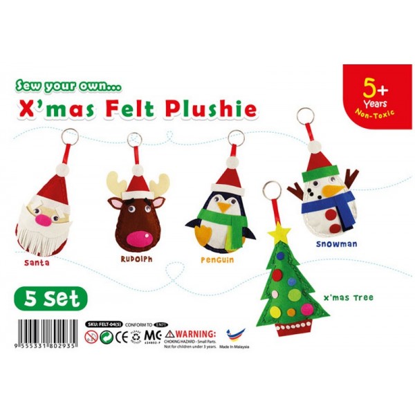 X’mas Felt Plushie Kit 5 Pack